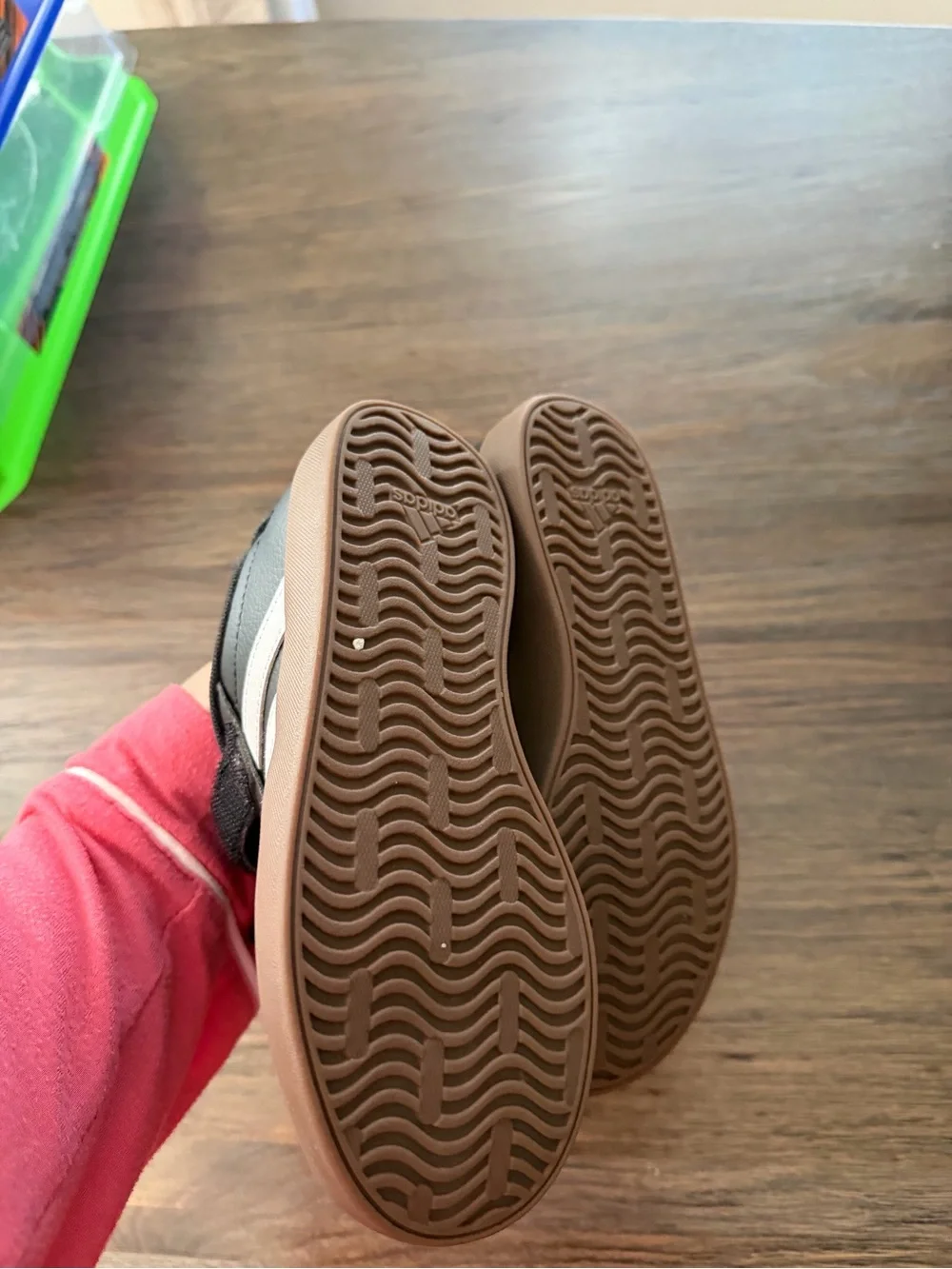 Kids Black Adidas Sneakers with White Stripes - Classic Velcro Closure